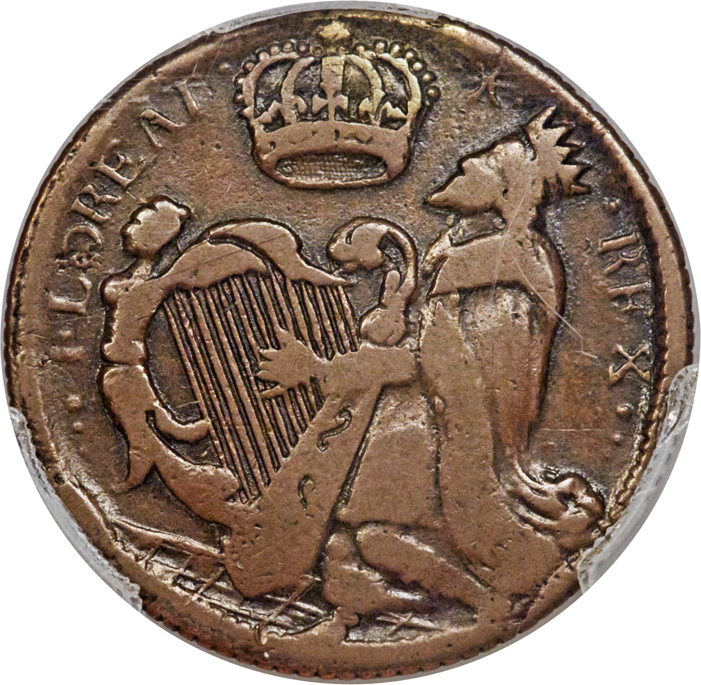 image for: (1670-75) 1/2 P St. Patrick Halfpenny XF45 PCGS Secure. Vlack 4-E, Breen-204, W-11540....