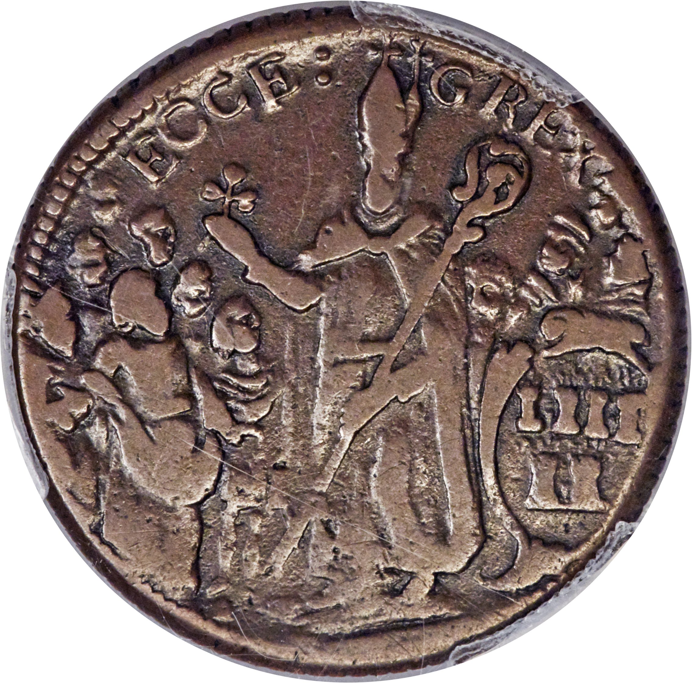 image for: (1670-75) 1/2 P St. Patrick Halfpenny XF45 PCGS Secure. Vlack 4-E, Breen-204, W-11540....