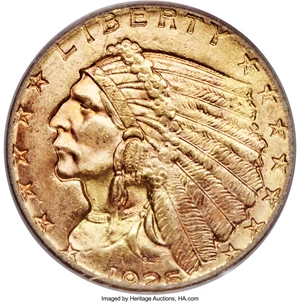 image for: 1925-D $2 1/2 MS66 PCGS....
