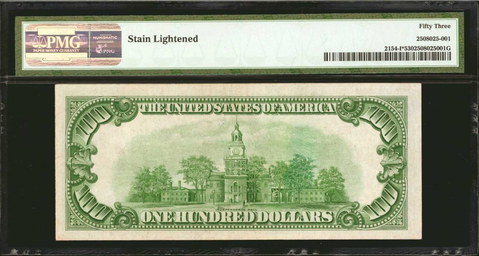 image for: Fr. 2154-I*. 1934B $100 Federal Reserve Star Note. Minneapolis. PMG About Uncirculated 53.