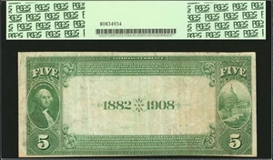 image for: East Liverpool, Ohio. $5 1882 Date Back. Fr. 535. The Citizens NB. Charter #5098. PCGS Currency Very Fine 25 PPQ.