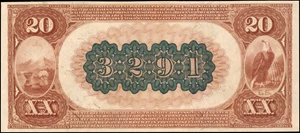 image for: Ripley, Ohio. $20 1882 Brown Back. Friedberg 494 (W-2071). The Citizens NB. Charter #3291. PCGS Currency Superb Gem New 68 PPQ.