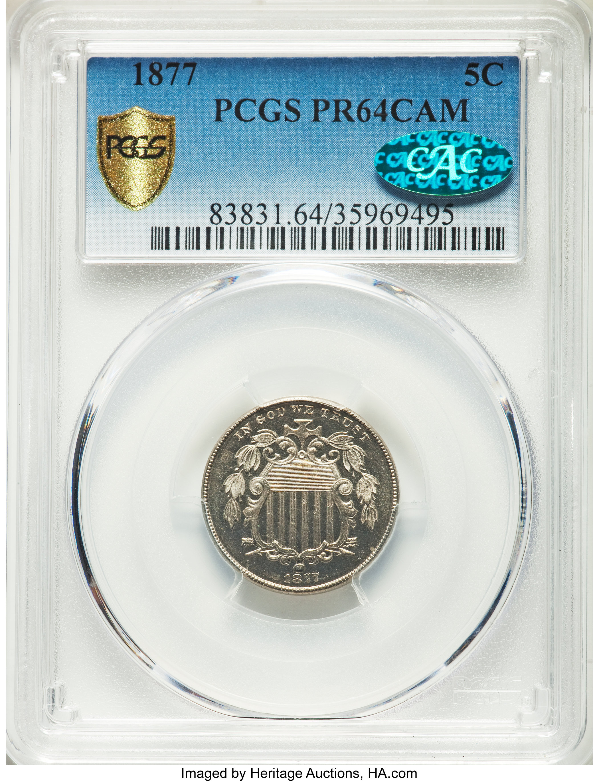 1877 5c PR CAM PR64 CAM CAC thumbnail 8