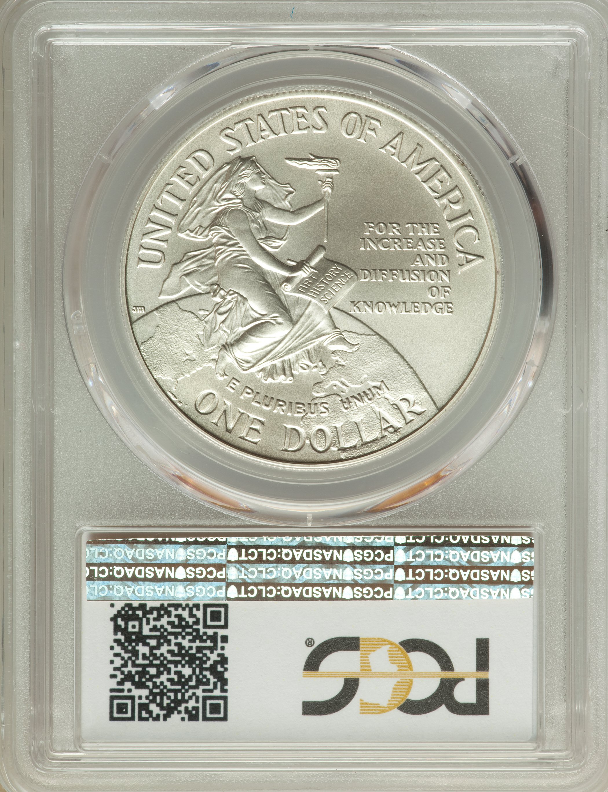 1996-D S$1 Smithsonian Institution 150th Anniversary MS65 thumbnail 4