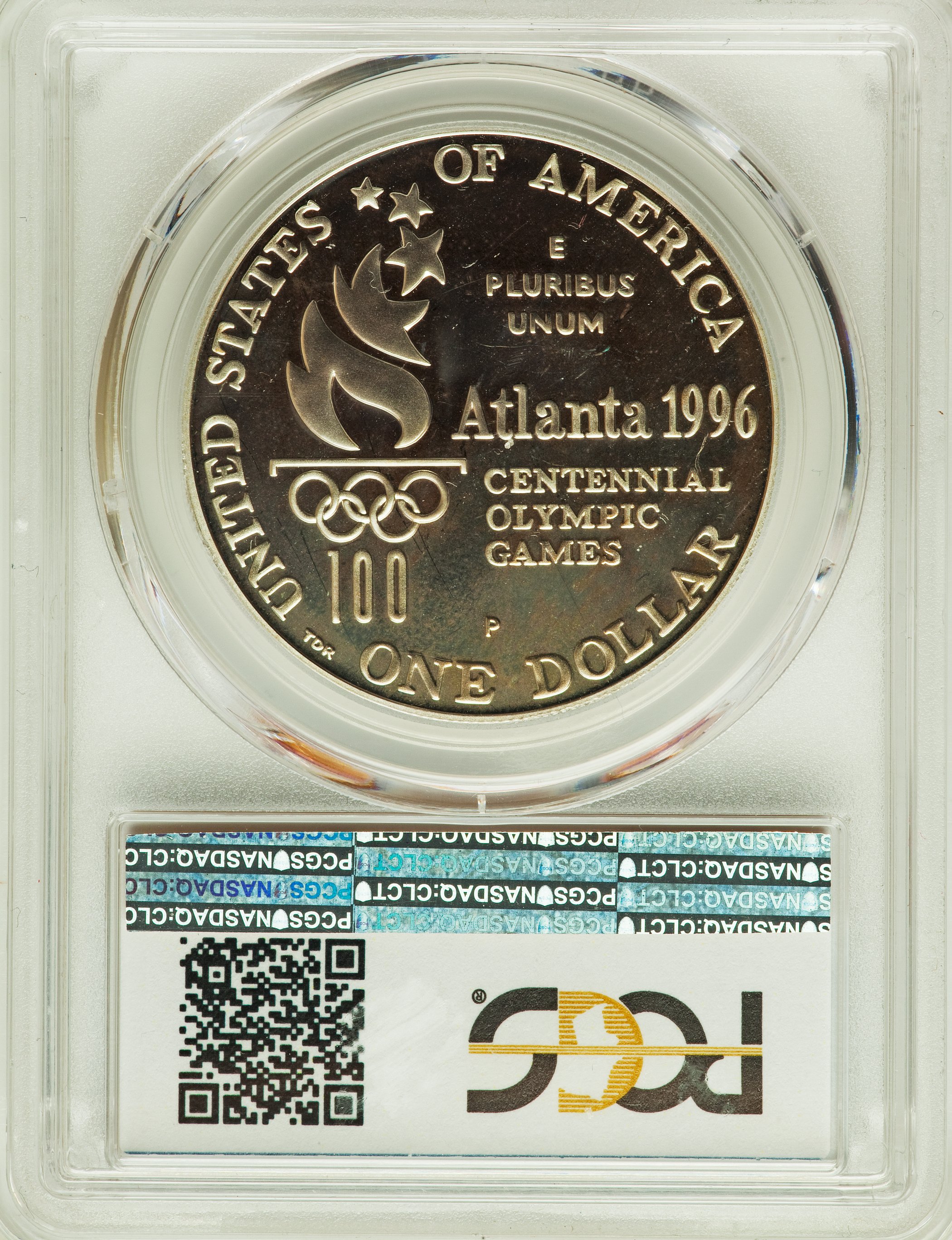 1996-P S$1 Atlanta Olympics Tennis PR DCAM PR69 DCAM thumbnail 2