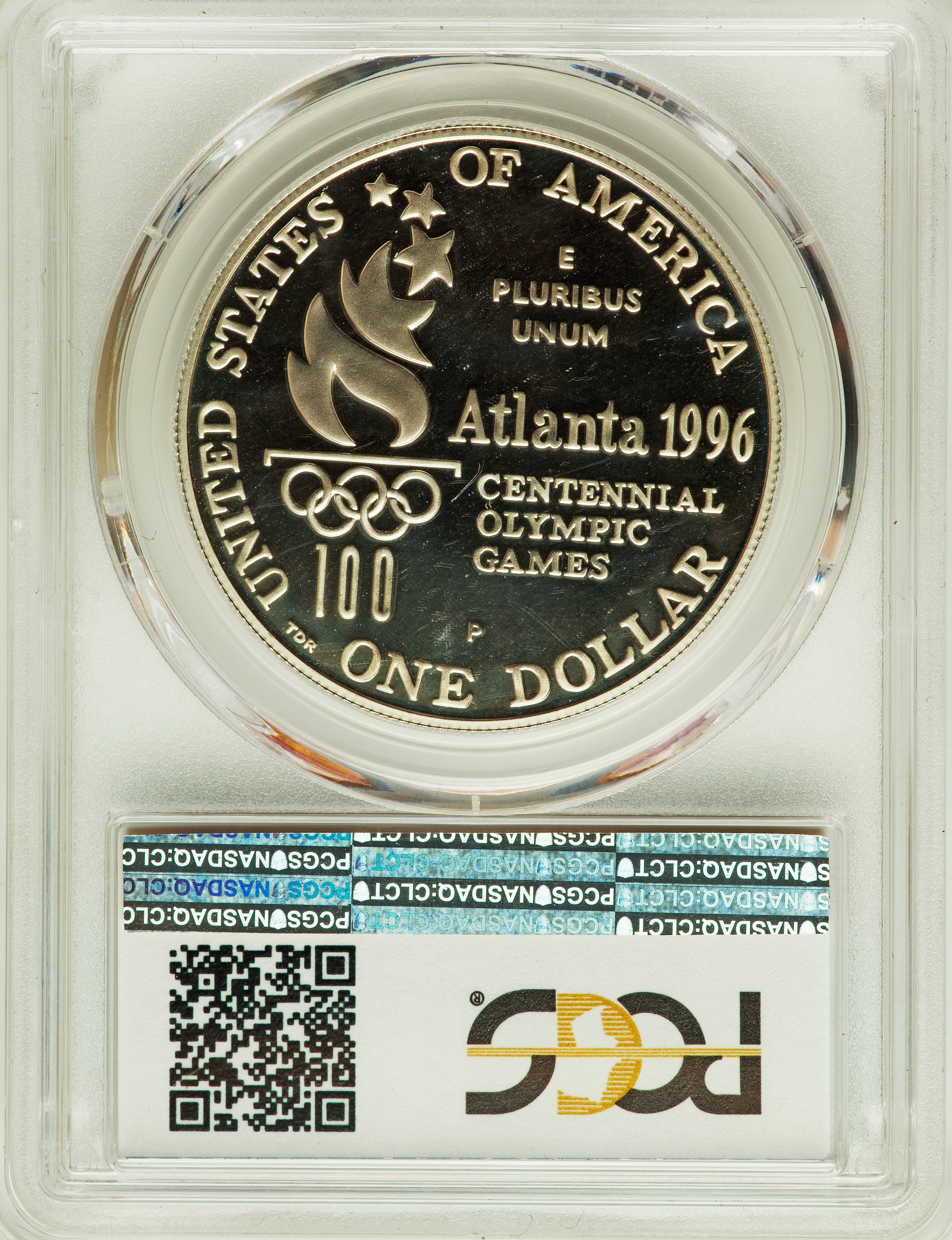 1996-P S$1 Atlanta Olympics Tennis PR DCAM PR69 DCAM thumbnail 3