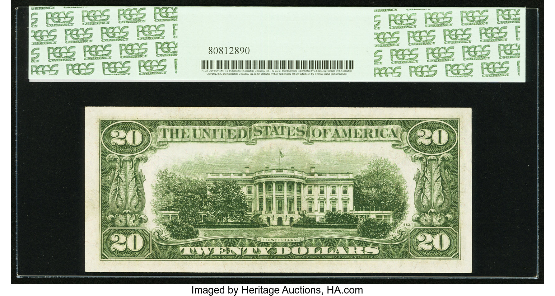 image for: Fr. 2058-E $20 1934D Wide Federal Reserve Note. E-B Block. PCGS Gem New 65PPQ....