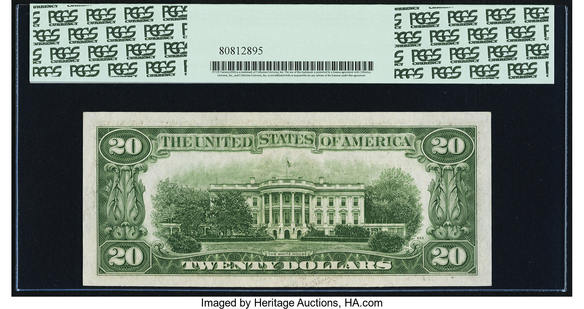 image for: Fr. 2058-E $20 1934D Wide Federal Reserve Note. PCGS Gem New 66PPQ....