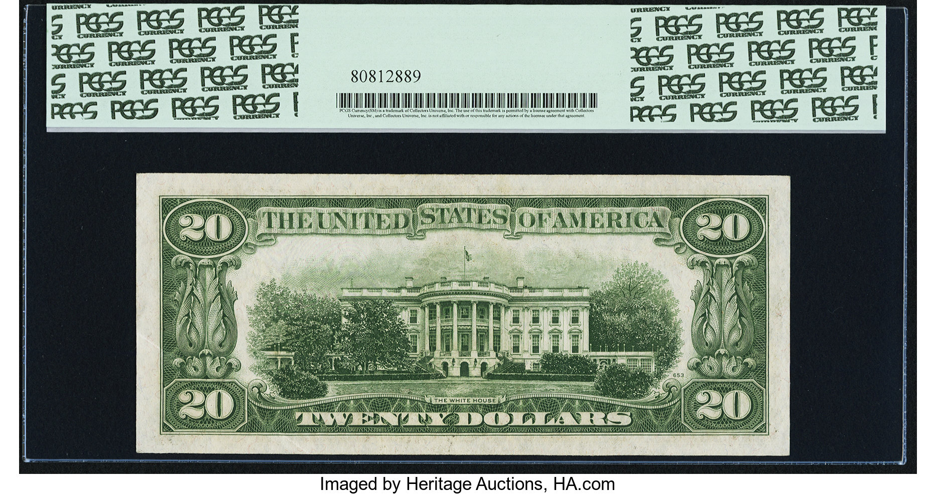 image for: Fr. 2058-E $20 1934D Wide Federal Reserve Note. PCGS Choice About New 55PPQ....