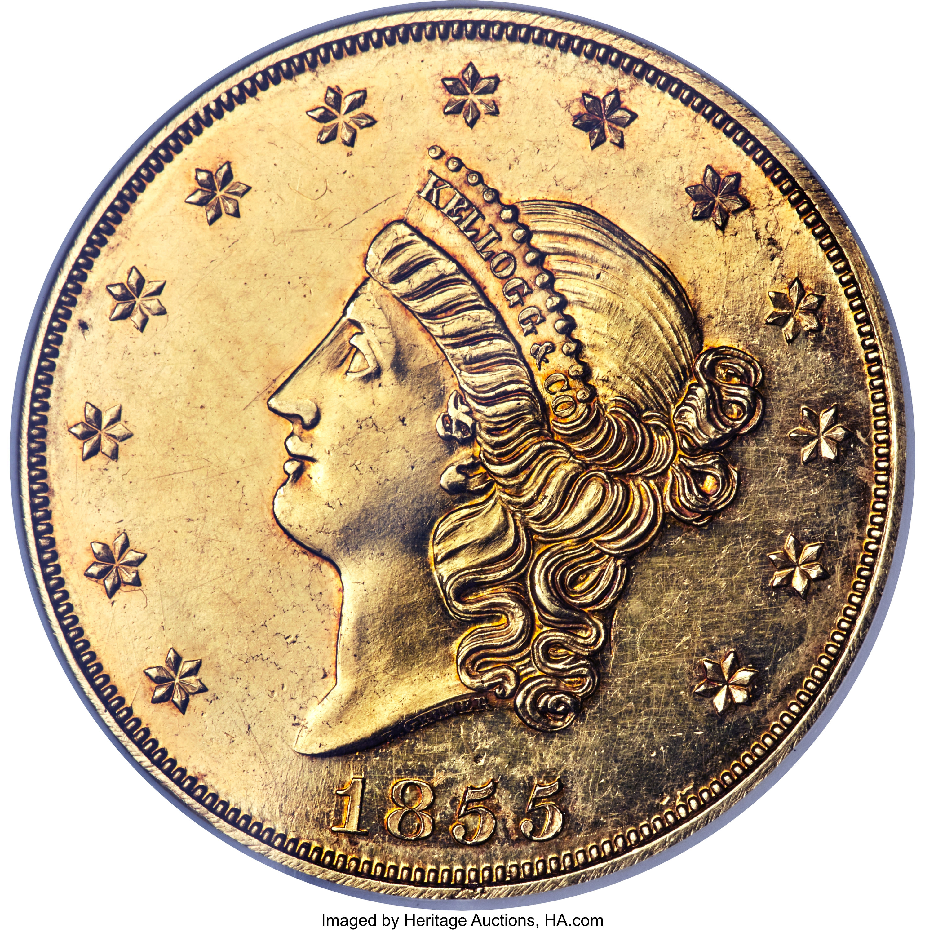 image for: 1855 $50 Kellogg & Co. Fifty Dollar PR63 NGC. Adams-54, Breen-7921, Kagin-4, High R.6. ...