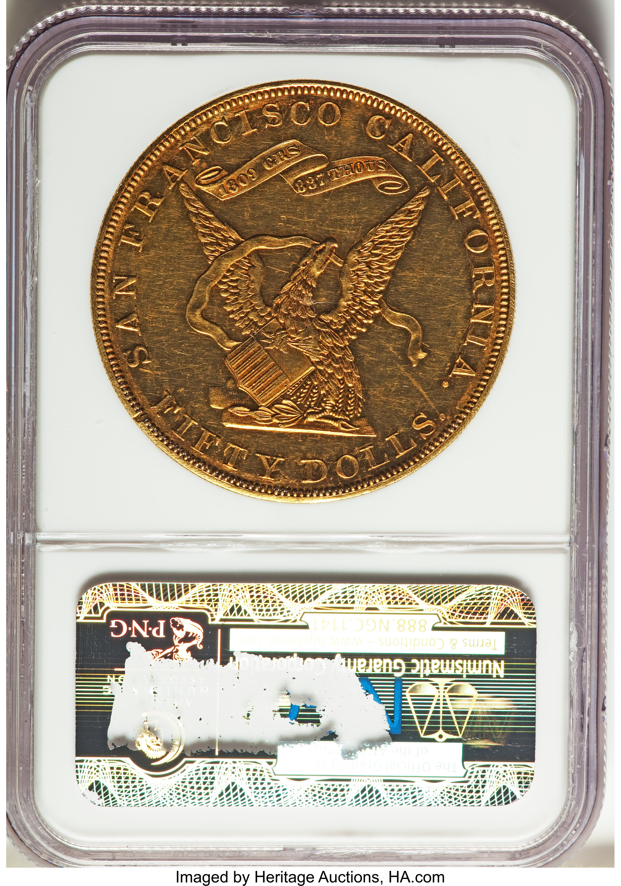 image for: 1855 $50 Kellogg & Co. Fifty Dollar PR63 NGC. Adams-54, Breen-7921, Kagin-4, High R.6. ...