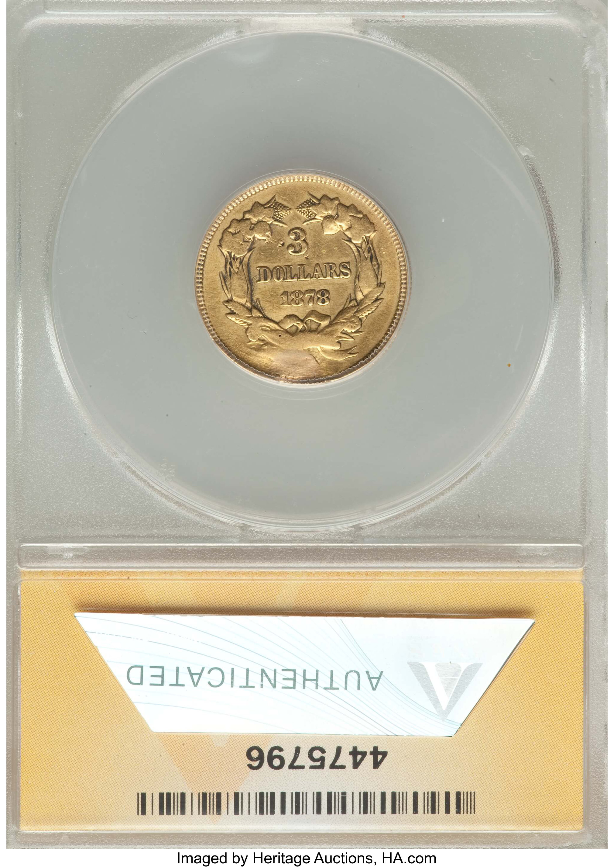 1878 $3 VF20 CAC thumbnail 2