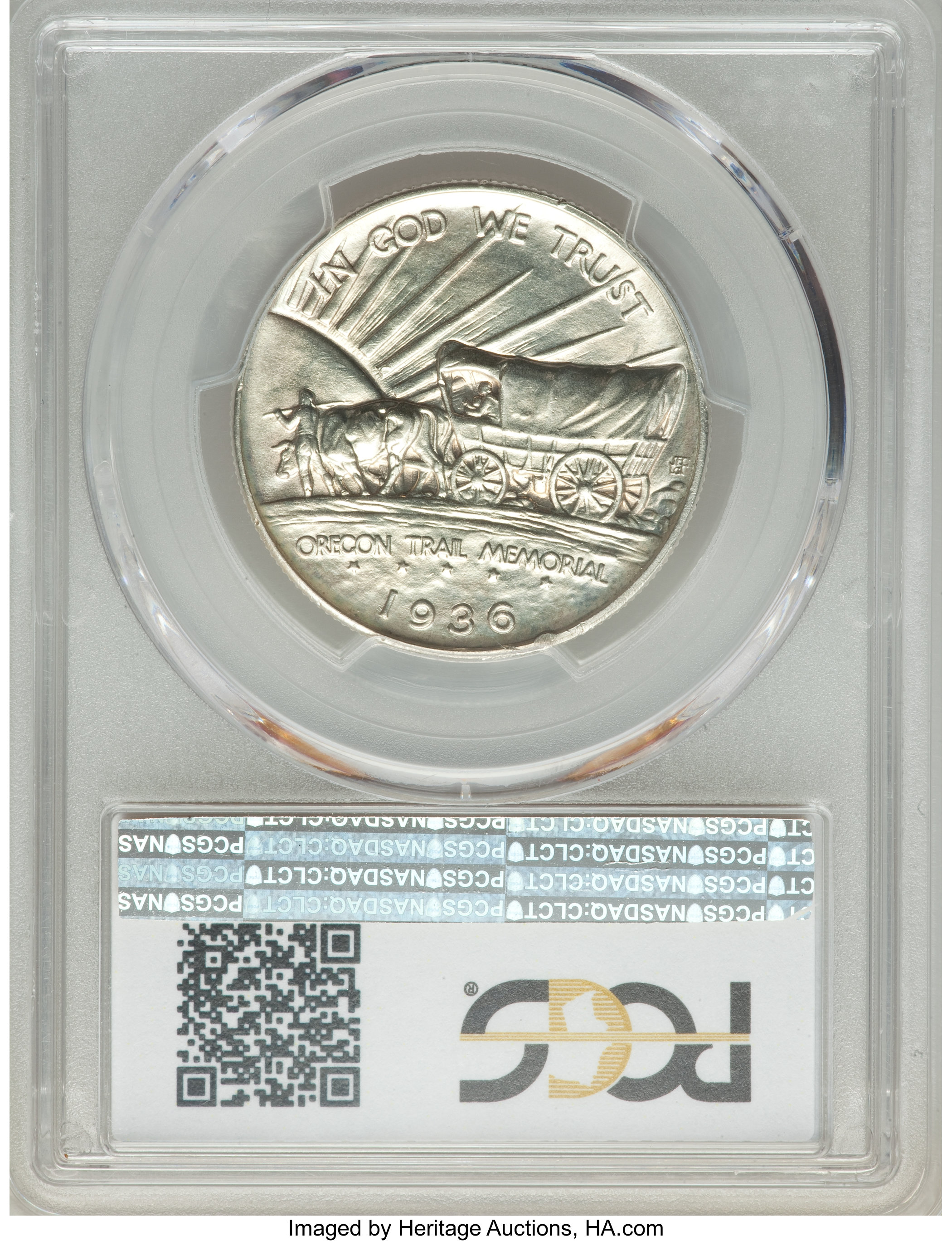 1936 50c Oregon Trail AU50 CAC thumbnail 10
