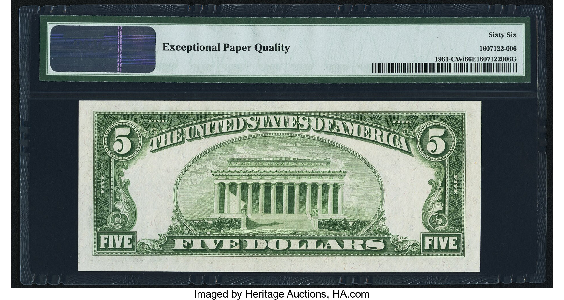 image for: Fr. 1961-C $5 1950 Wide I Federal Reserve Note. PMG Gem Uncirculated 66 EPQ....