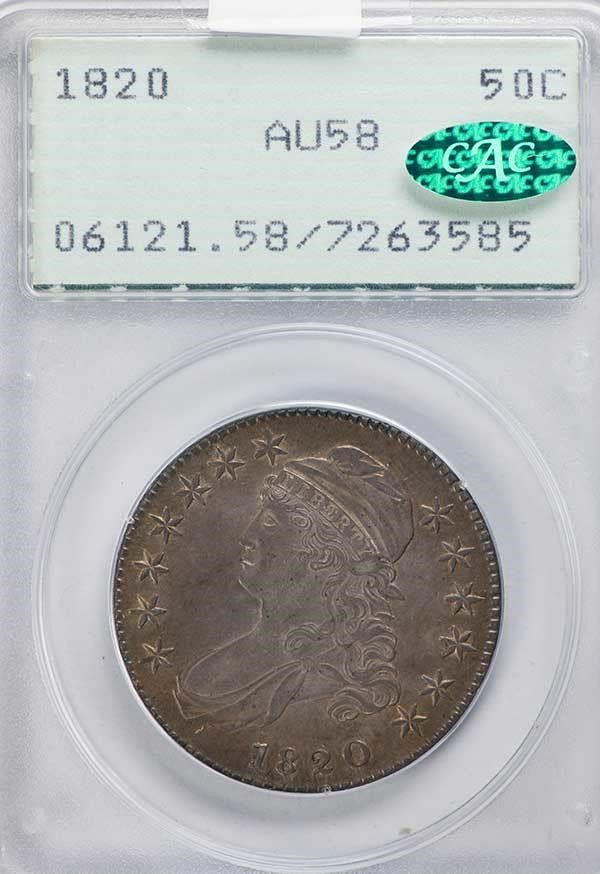image for: 50C 1820 PCGS AU58 CAC
