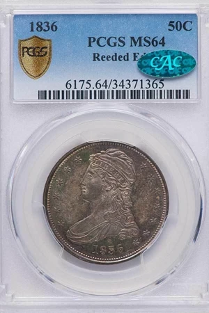 image for: 50C 1836 REEDED EDGE PCGS MS64 CAC