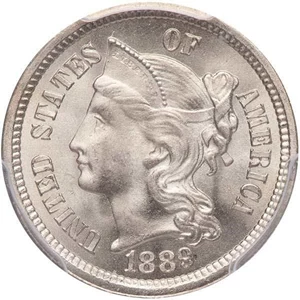image for: 3CN 1889 PCGS MS67 CAC