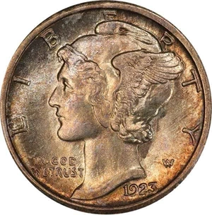 image for: 10C 1923-S PCGS MS66 FB