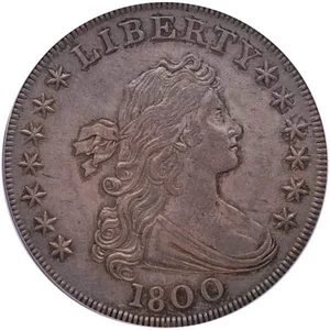 image for: $1 1800 WIDE DATE, LOW 8. PCGS AU58 CAC