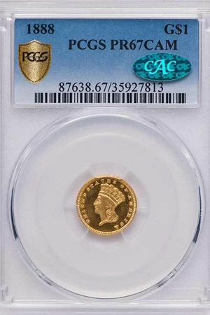 image for: G$1 1888 PCGS PR67 CAM CAC