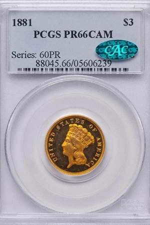 image for: $3 1881 PCGS PR66 CAM CAC