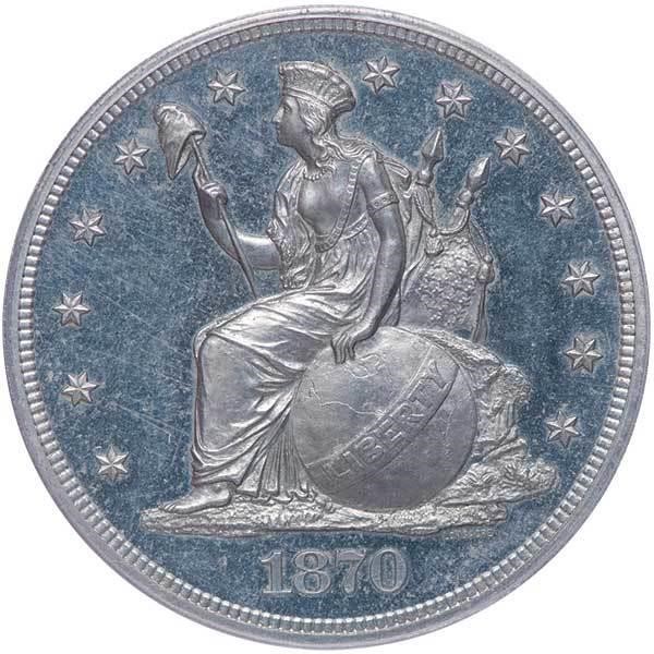 1870 P$1 Aluminum, J-1019 PR
