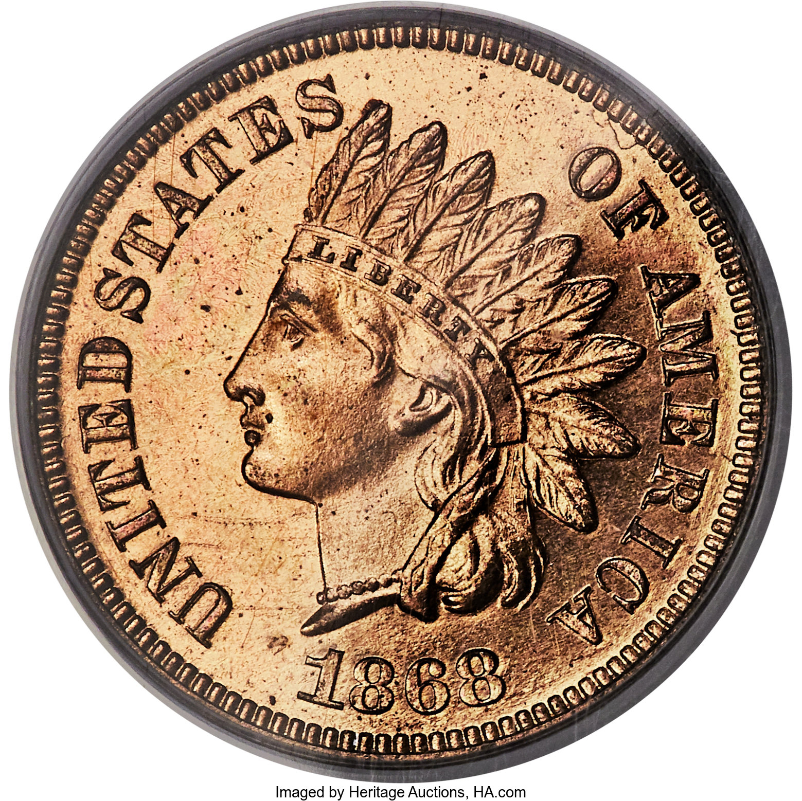 image for: 1868 1C PR65 Red PCGS. CAC....