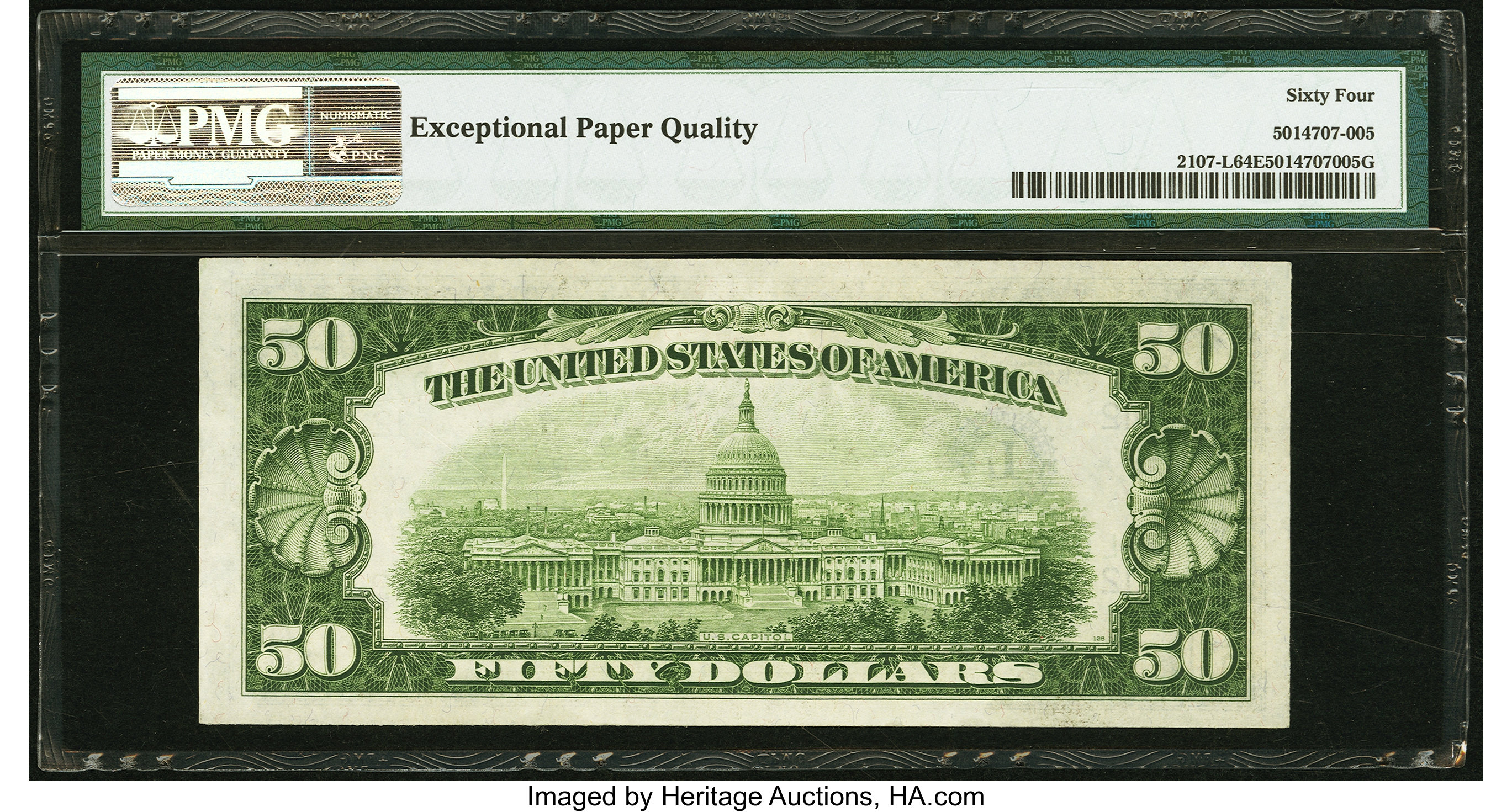image for: Fr. 2107-L $50 1950 Federal Reserve Note. PMG Choice Uncirculated 64 EPQ....