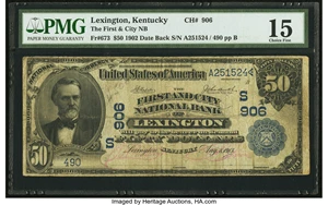 image for: Lexington, KY - $50 1902 Date Back Fr. 673 The First & City NB Ch. # (S)906...