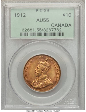image for: George V gold 10 Dollars 1912