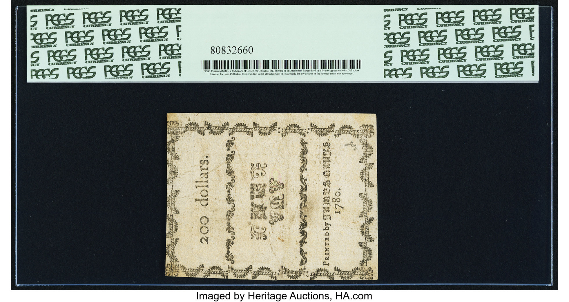 image for: North Carolina May 10, 1780 $200 Ut Quocunque Paratus PCGS Extremely Fine 40....