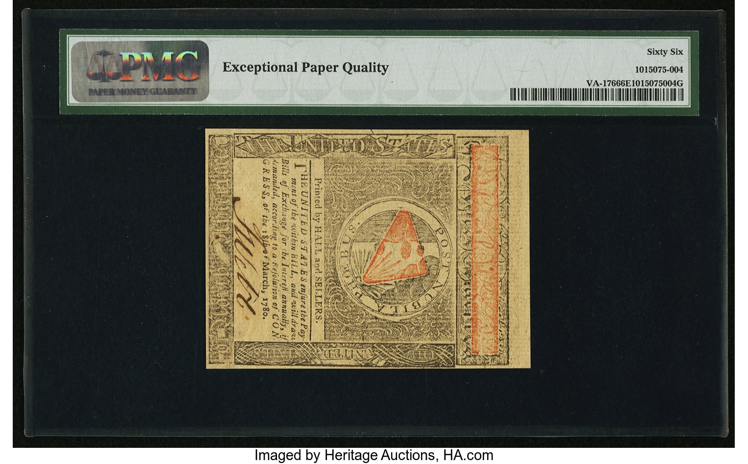 image for: Virginia May 1, 1780 $7 PMG Gem Uncirculated 66 EPQ....
