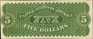 image for: Friedberg 1 (W-608). 1861 $5 Demand Note. PCGS Currency About New 50.