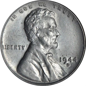 image for: 1944-D Lincoln Cent--Struck on a Zinc-Coated Steel Planchet--MS-62 (NGC).
