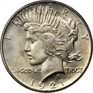 image for: 1921 Peace Silver Dollar. High Relief. MS-67 (PCGS).
