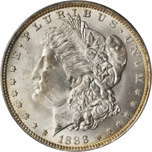 image for: 1888-O Morgan Silver Dollar. VAM-1B. Top 100 Variety. Scarface. MS-63 (PCGS).