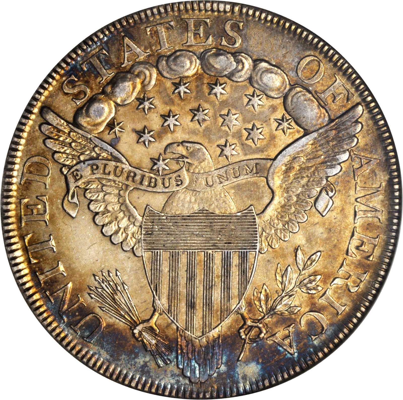 image for: 1799 Draped Bust Silver Dollar. BB-159, B-23. Rarity-4. Stars 8x5. AU-50 (ANACS). OH.