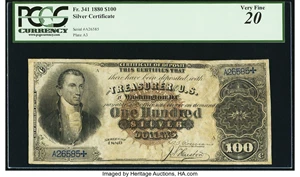 image for: Fr. 341 $100 1880 Silver Certificate PCGS Very Fine 20....