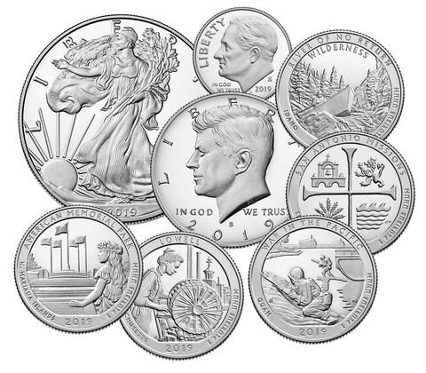 2019-S 25c-$1 Silver Limited Edition Proof Set, 8 Coins PR