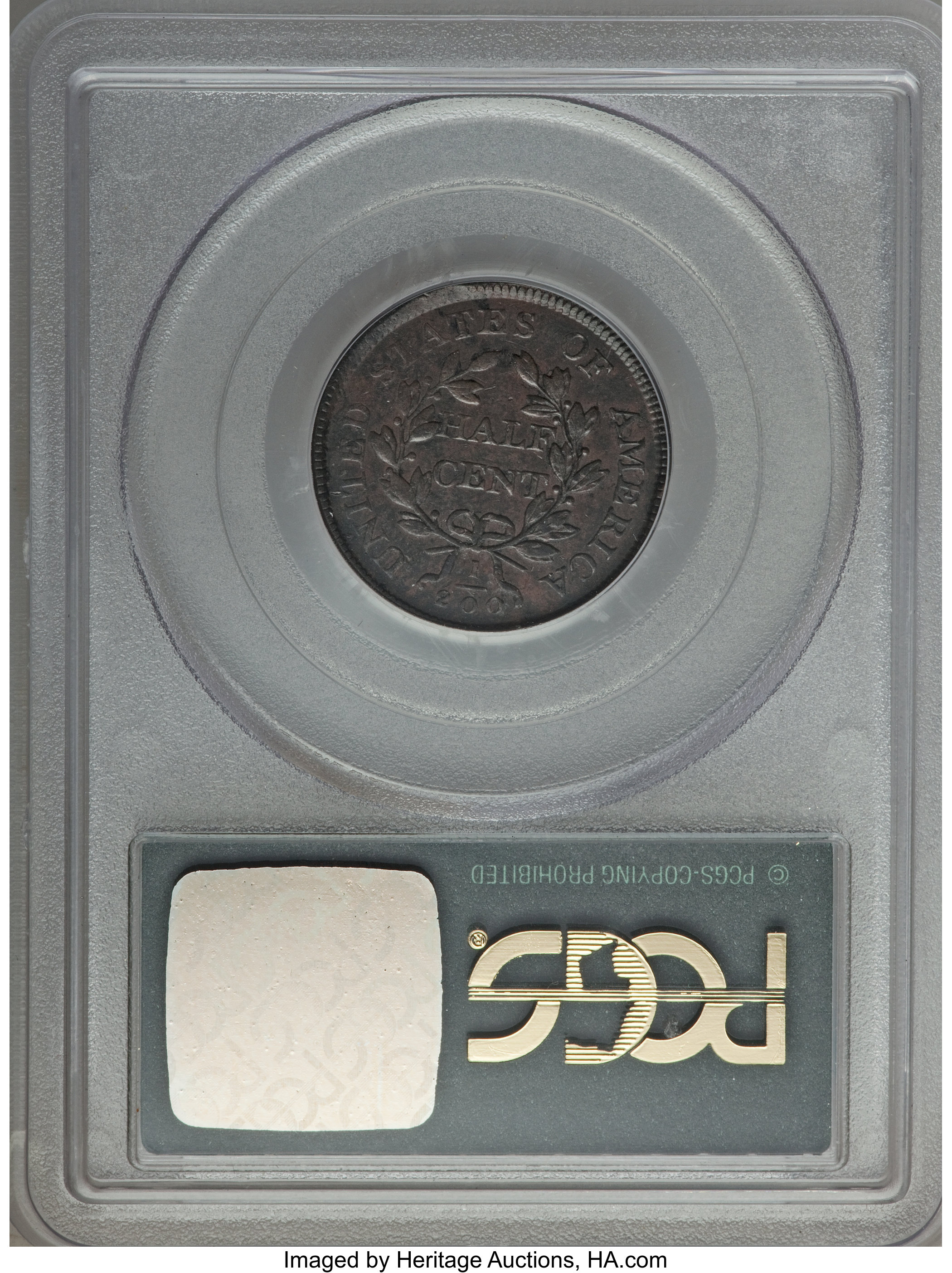 1806 1/2c Small 6, Stems, C-2 MS BN AU50 BN thumbnail 6