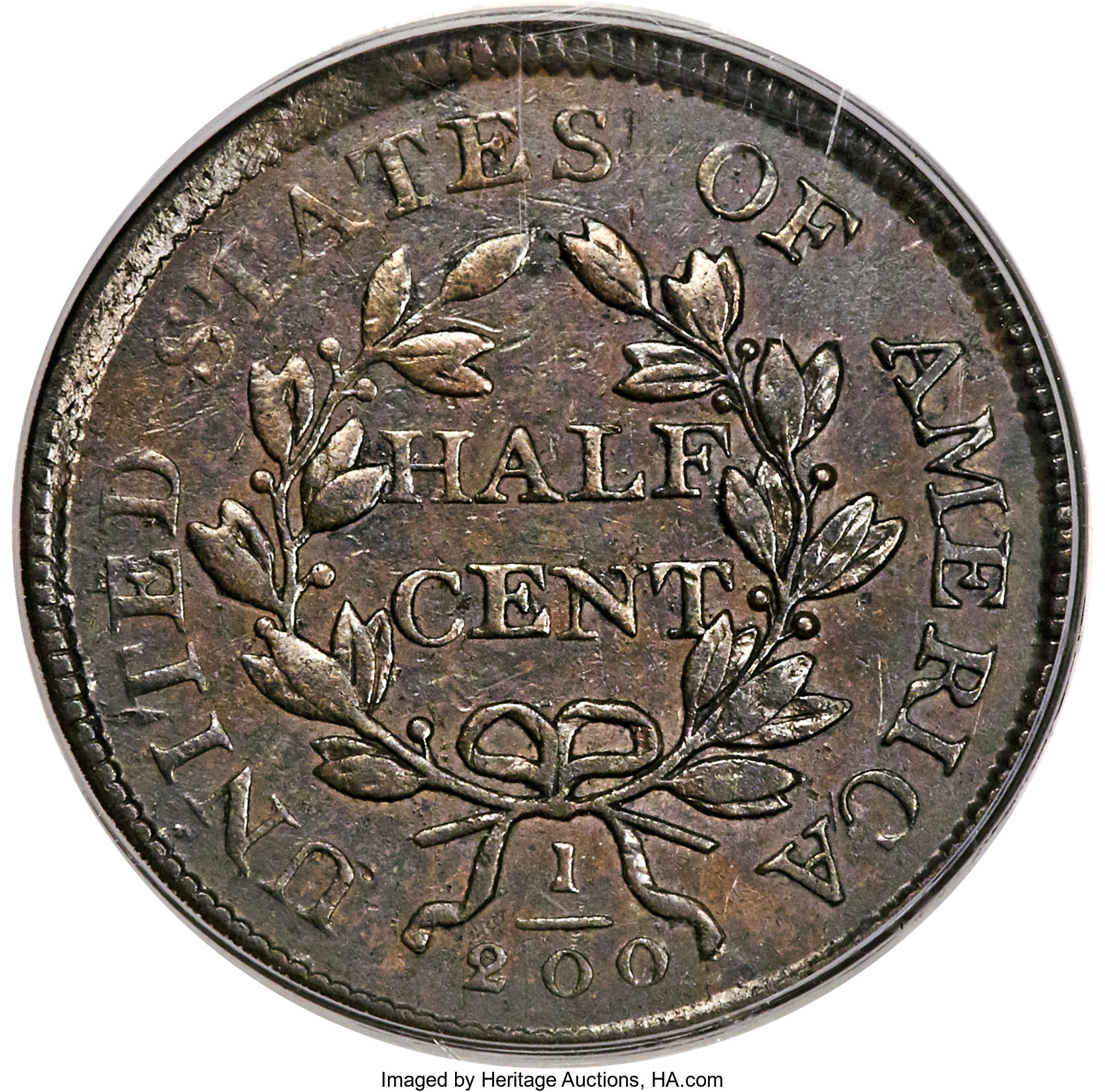 1806 1/2c Small 6, Stems, C-2 MS BN AU50 BN thumbnail 7