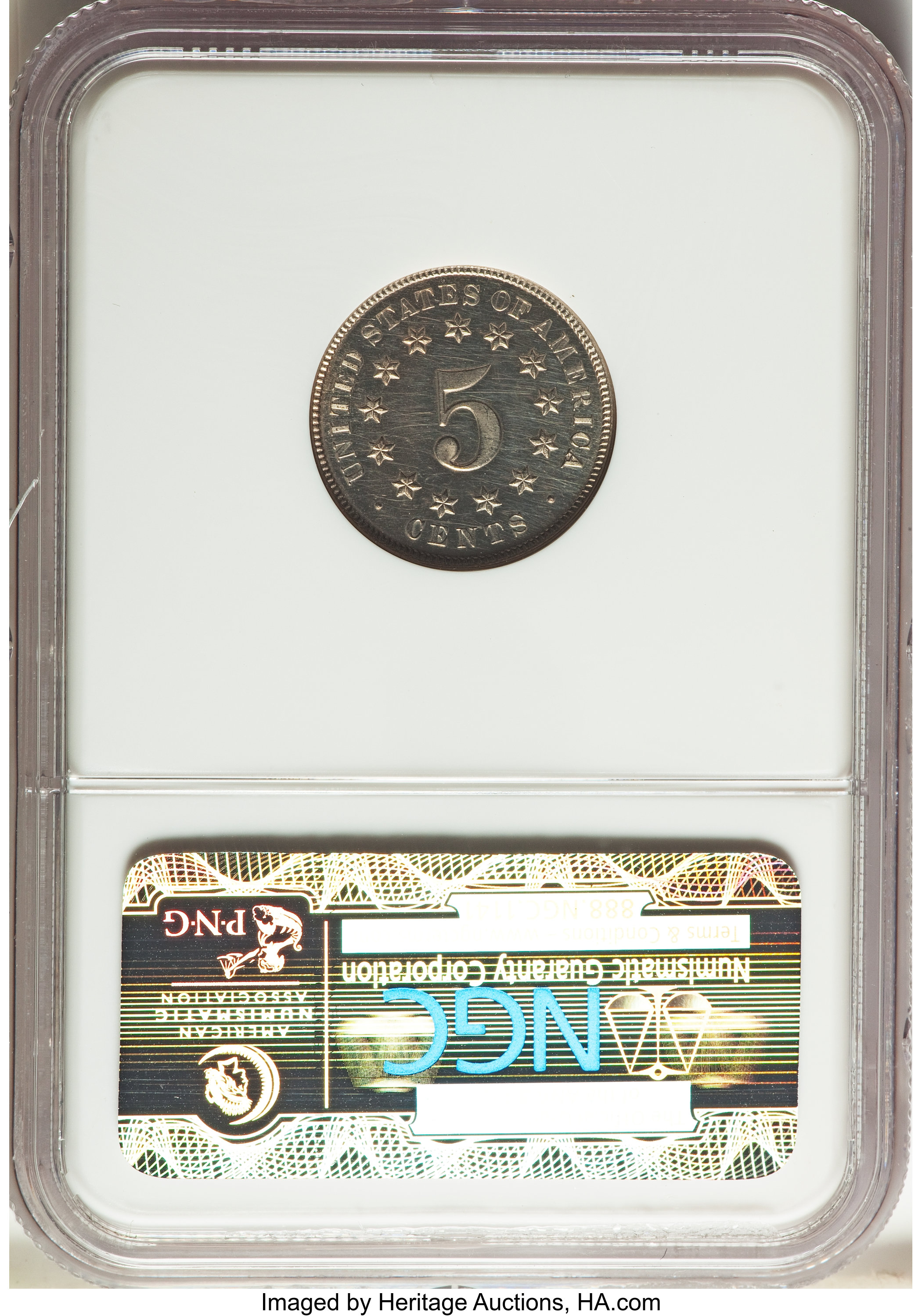 1877 5c PR CAM PR63 CAM CAC thumbnail 2