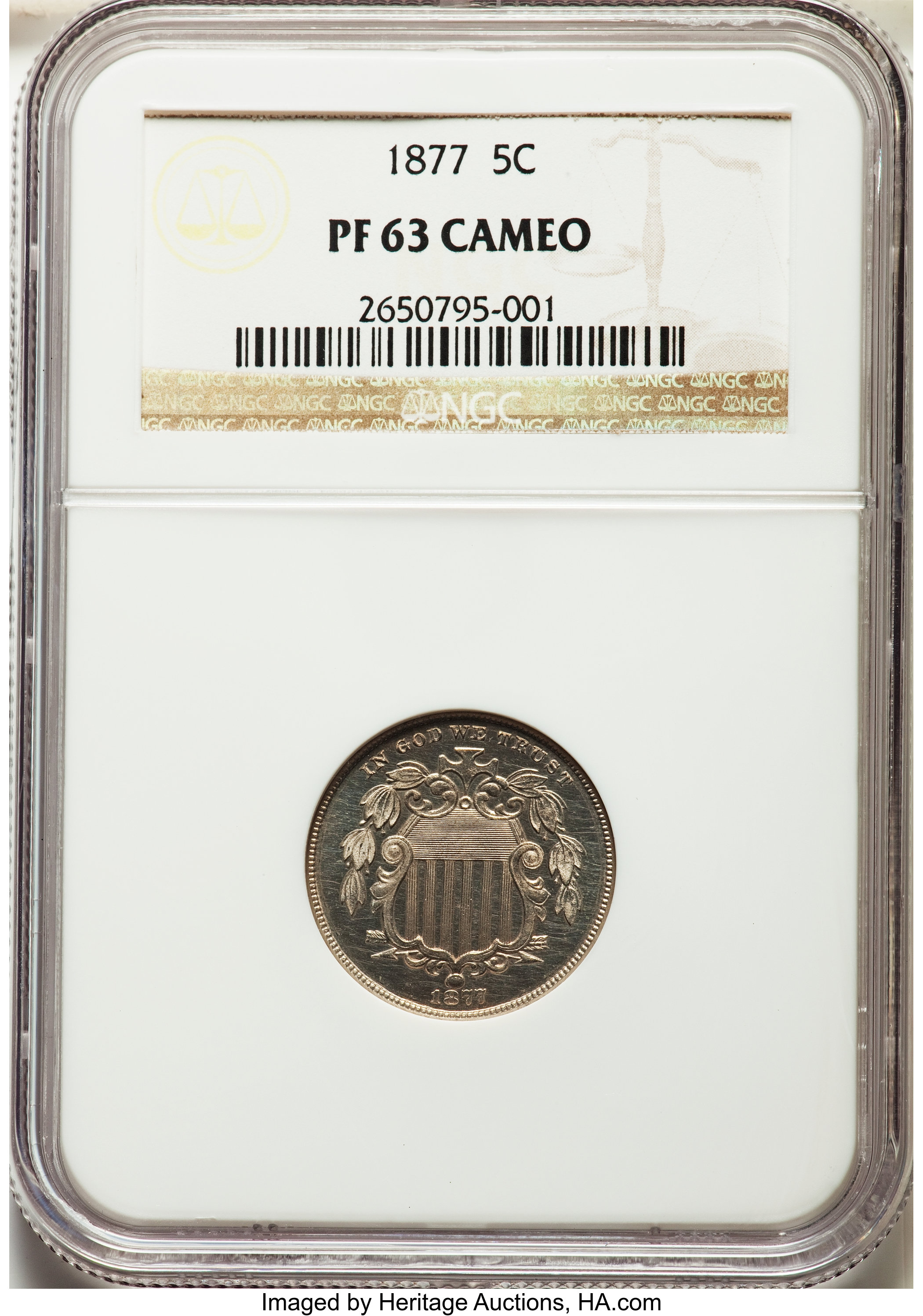 1877 5c PR CAM PR63 CAM CAC thumbnail 4