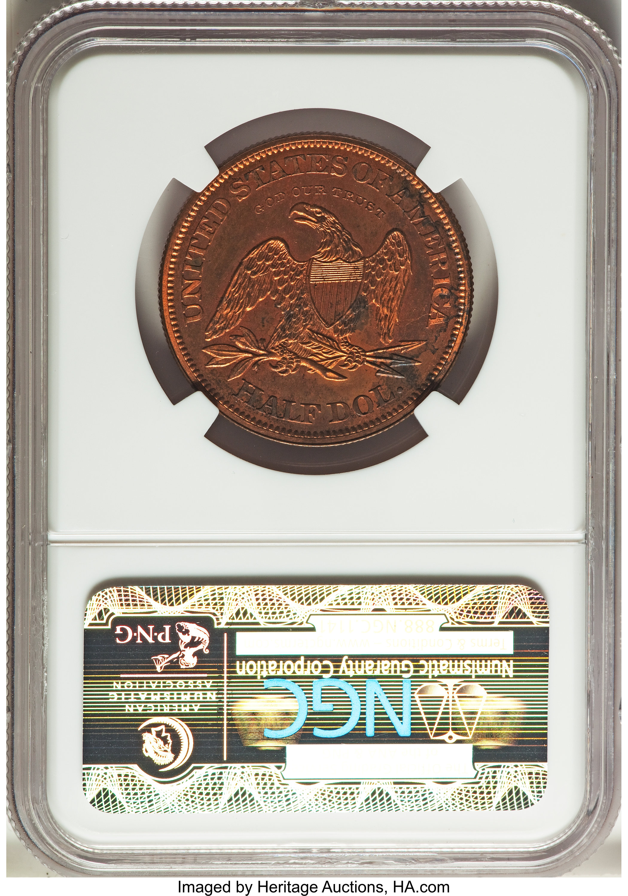 image for: 1862 50C Half Dollar, Judd-296, Pollock-354, R.7, PR64 Red NGC. CAC....