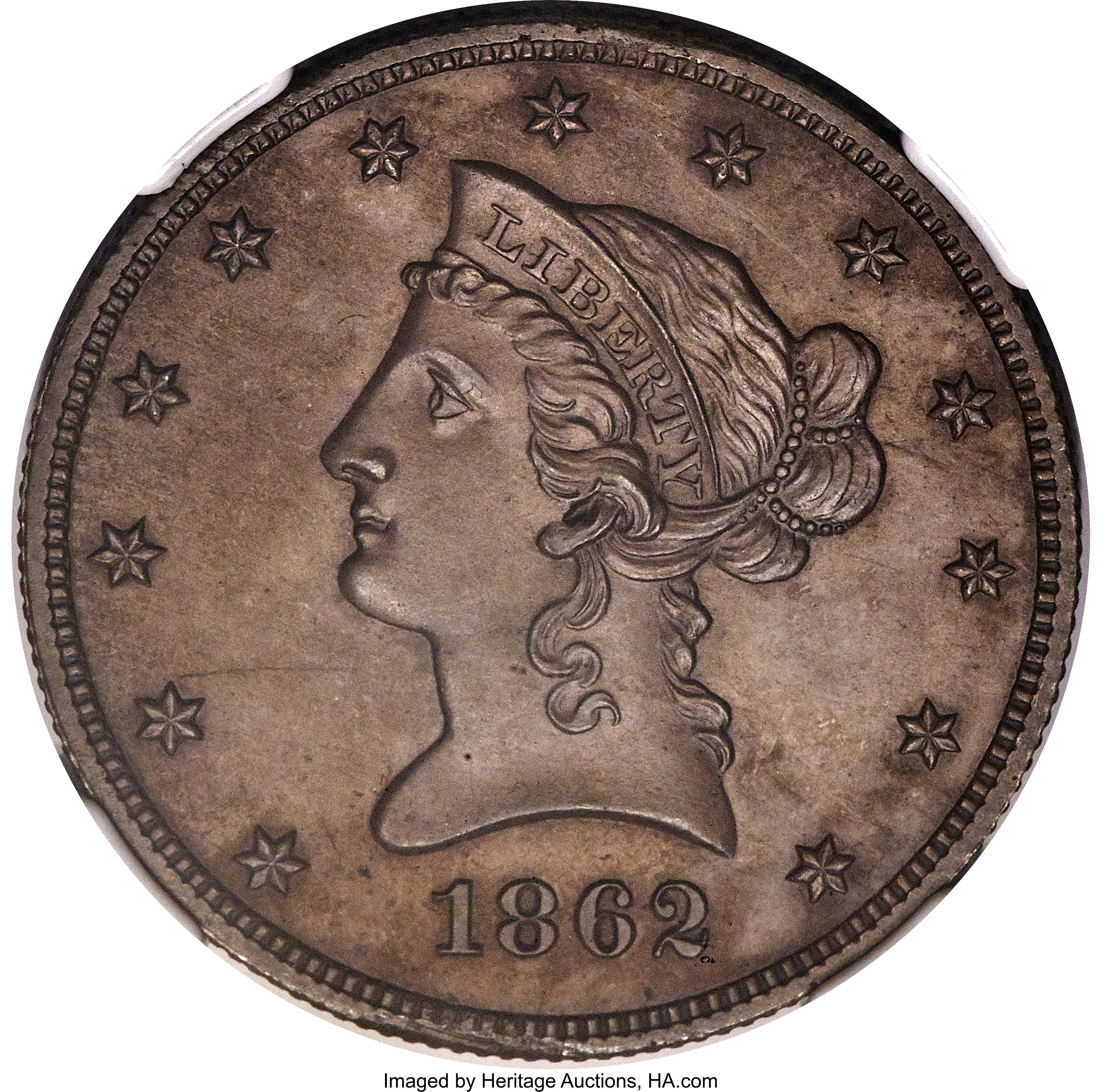1862 P$10 Copper, J-298 PR BN