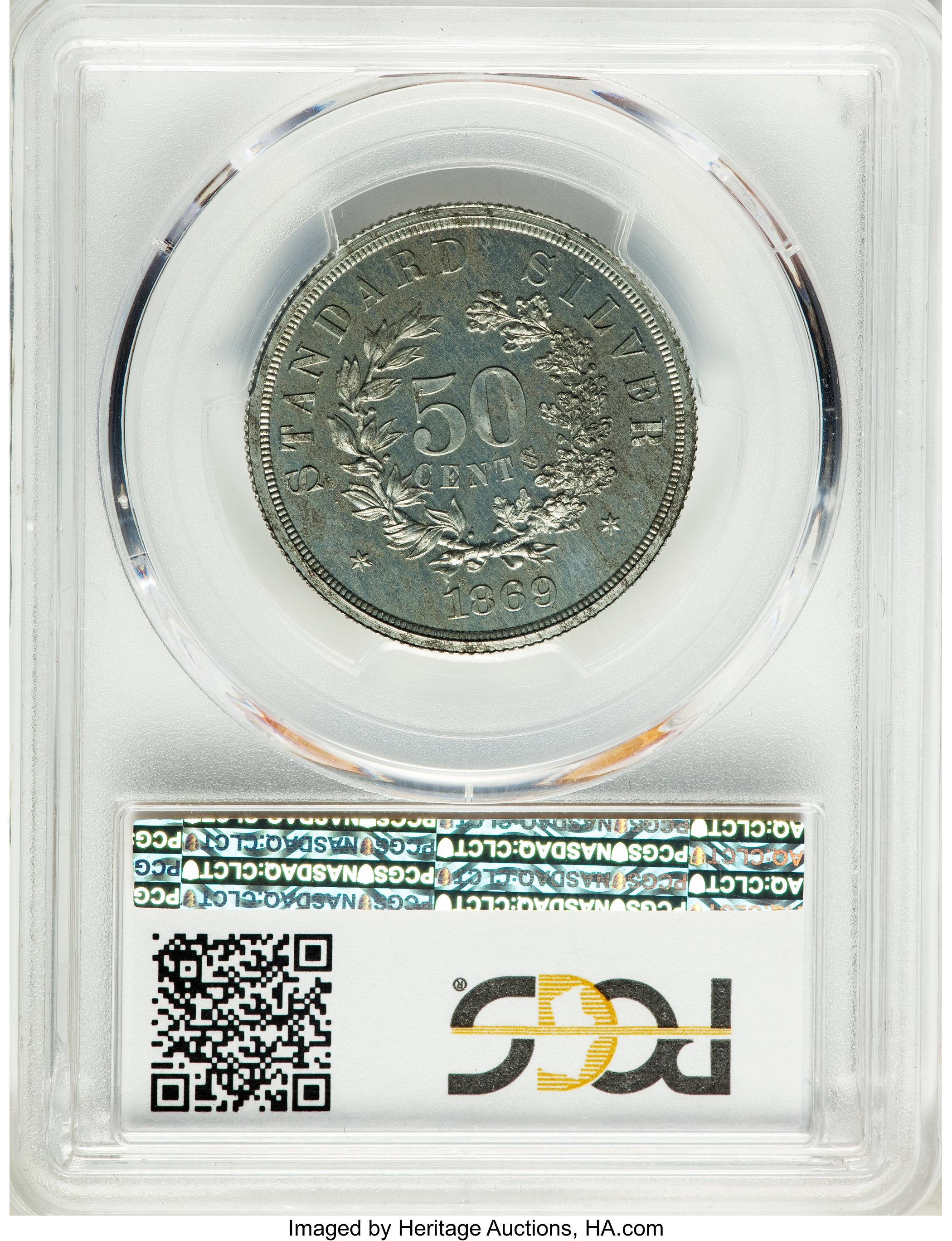image for: 1869 50C Standard Silver Half Dollar, Judd-752, Pollock-835, Low R.7, PR64 PCGS Secure....