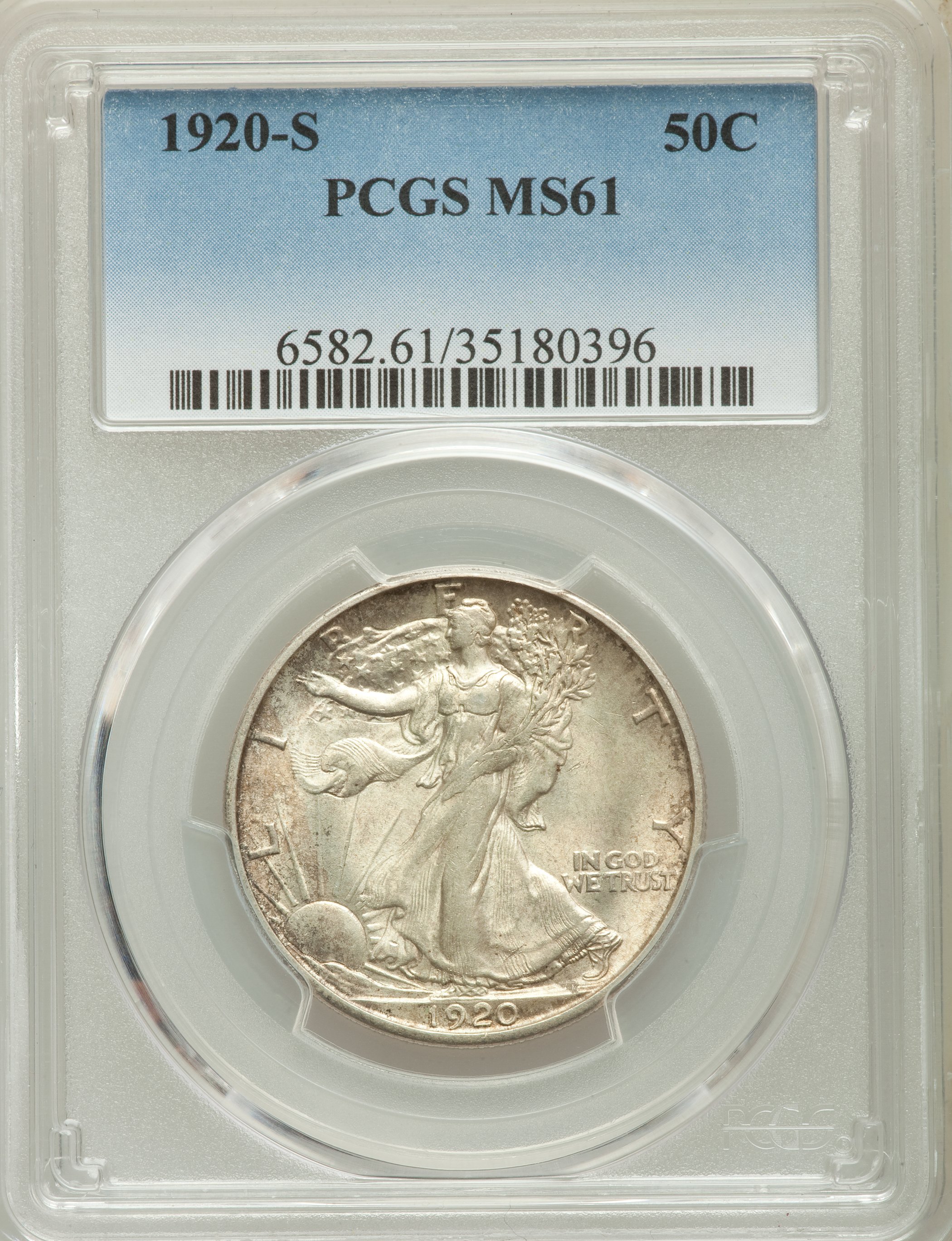 1920-S 50C MS61 PCGS. ...