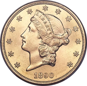image for: 1890-S $20 MS65 PCGS Secure....