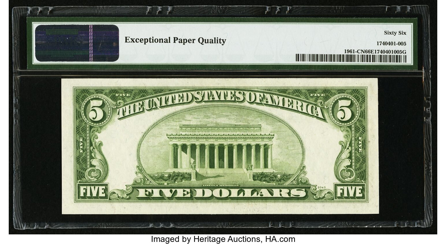 image for: Fr. 1961-C $5 1950 Narrow Federal Reserve Note. PMG Gem Uncirculated 66 EPQ....