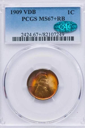 image for: 1C 1909 V.D.B. PCGS MS 67+ RB CAC
